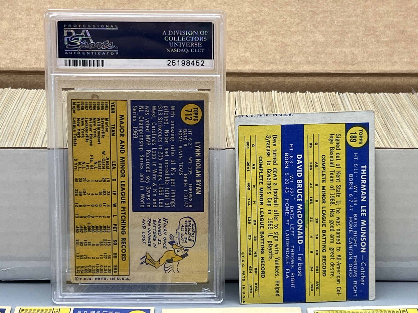 1970 Topps Baseball Complete Set W/ Thurman Munson RC - Nolan Ryan is a PSA 3 - Appears Mostly Lower To Mid Grade Condition W/ Some Exceptio
