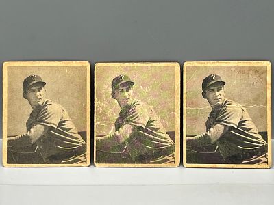 (3) 1948 Bowman Emil Verban SP RCs #28