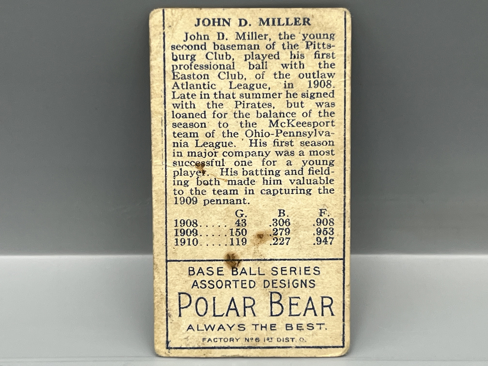 1909-11 T205 Gold Border John Miller