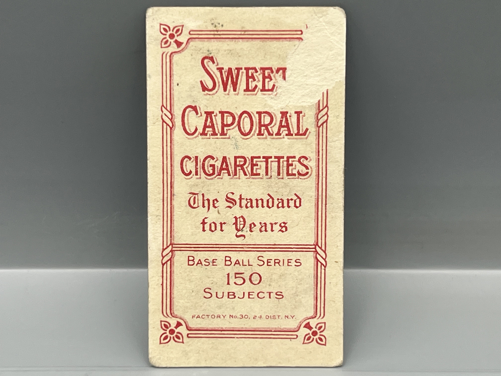 1909-11 T206 George Mullin Horizontal Sweet Caporal Back
