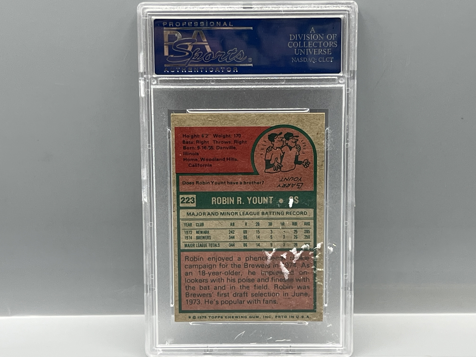 1975 Topps Mini Robin Yount RC #223 PSA NM 7