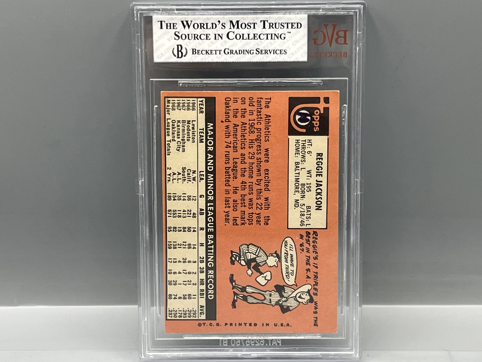 1969 Topps Reggie Jackson RC #260 BVG VG 3
