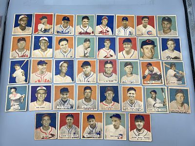 (37 Card) 1949 Bowman Baseball Partial Set W/ Many Mid Series Number Cards - Most Cards Appear 