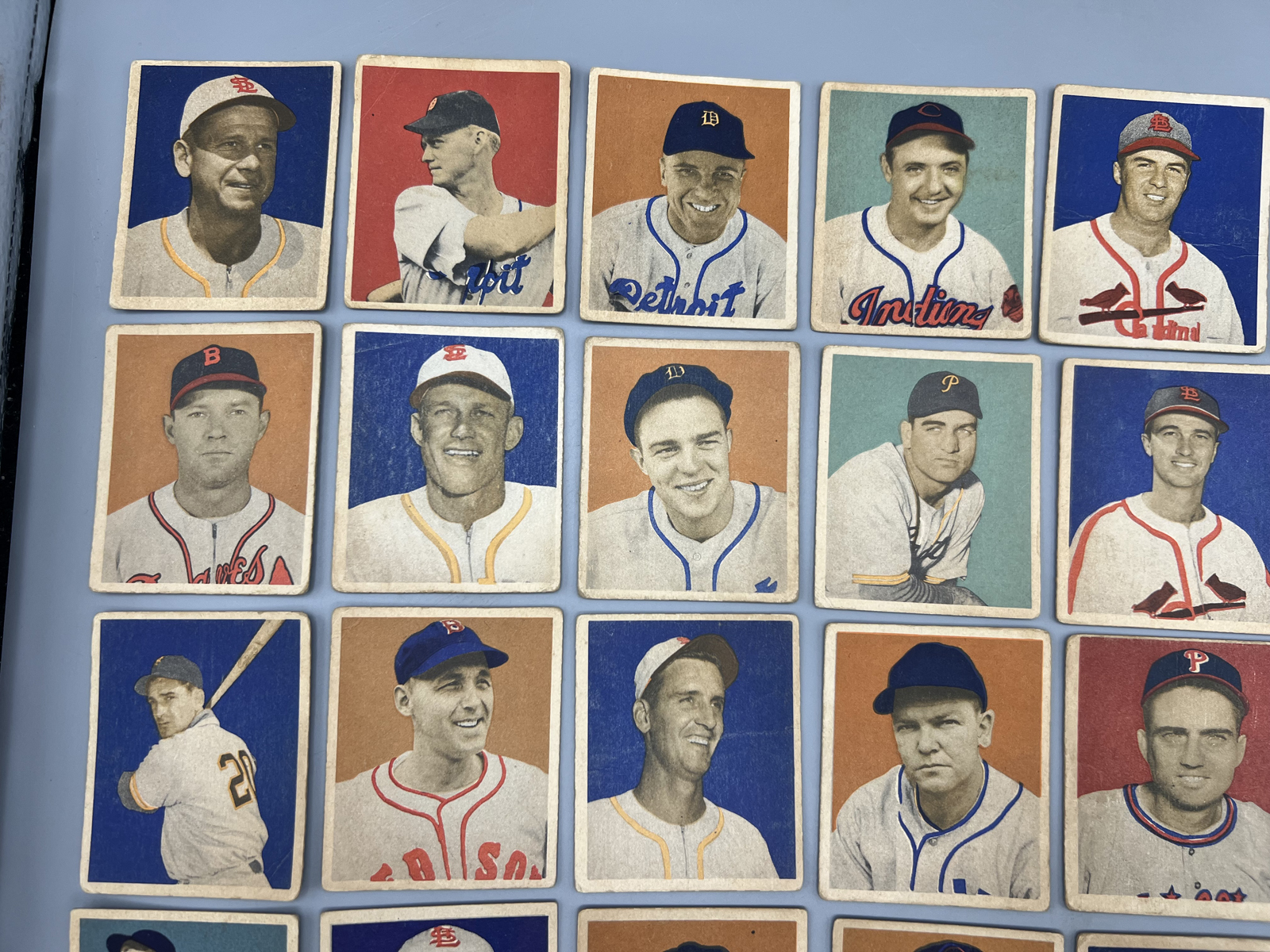 (37 Card) 1949 Bowman Baseball Partial Set W/ Many Mid Series Number Cards - Most Cards Appear To Be Lower Grade With Some Exceptions