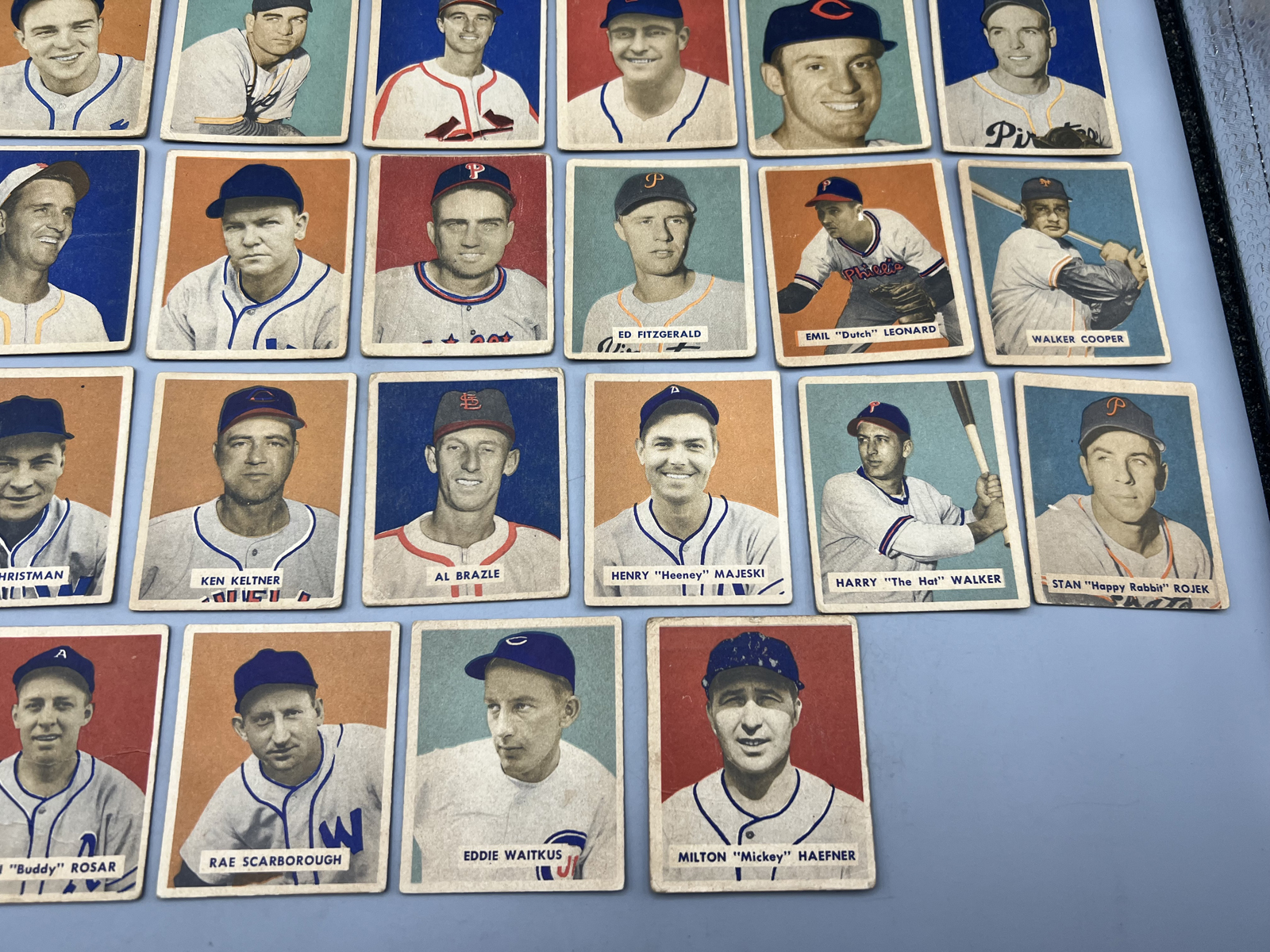 (37 Card) 1949 Bowman Baseball Partial Set W/ Many Mid Series Number Cards - Most Cards Appear To Be Lower Grade With Some Exceptions