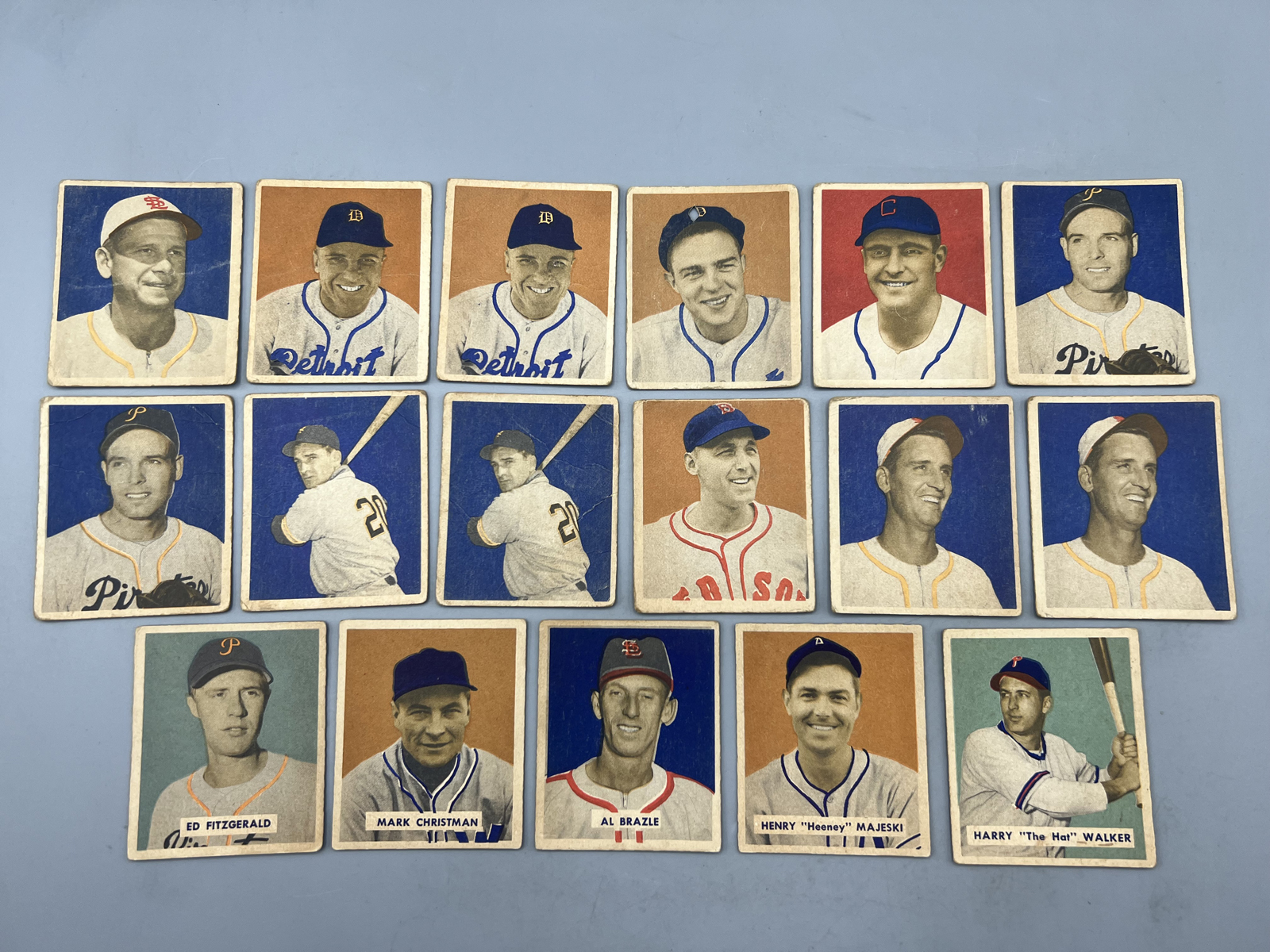 (17) 1949 Bowman Baseball Cards W/ Some Duplication - Varying Conditions