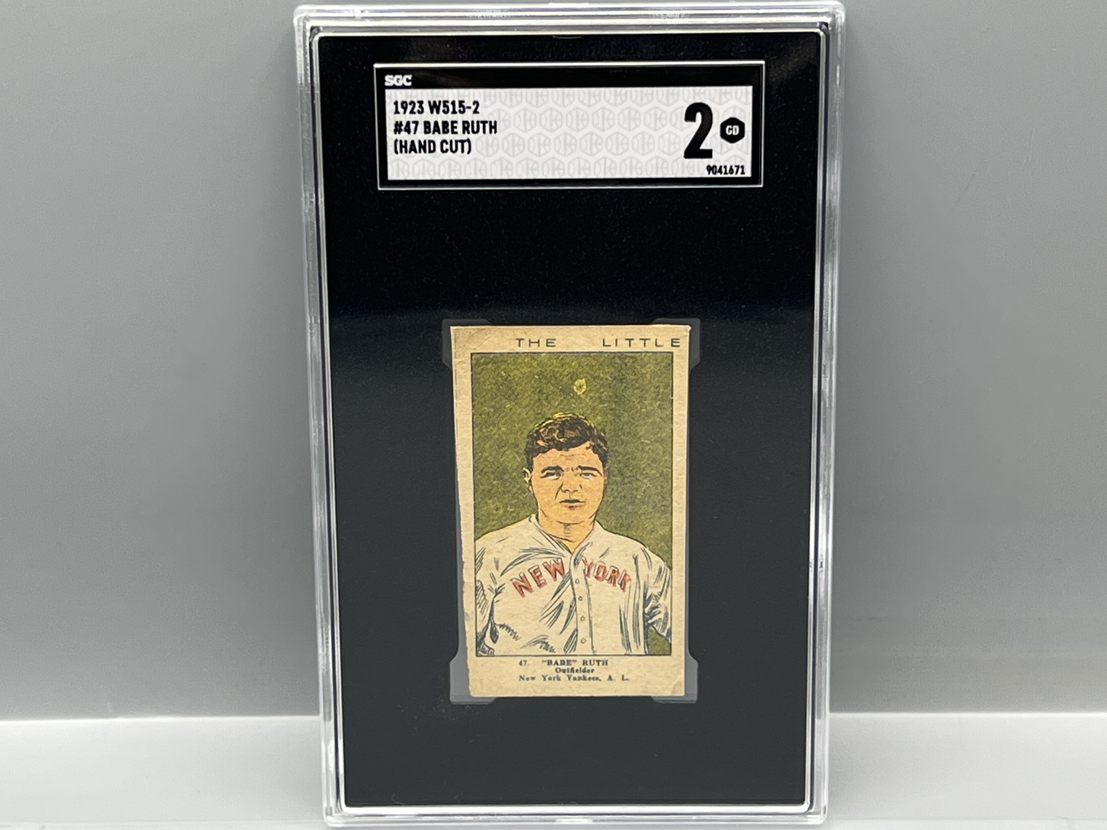 1923 W515-2 Little Wonder Babe Ruth Hand Cut Strip Card #47 SGC Good 2