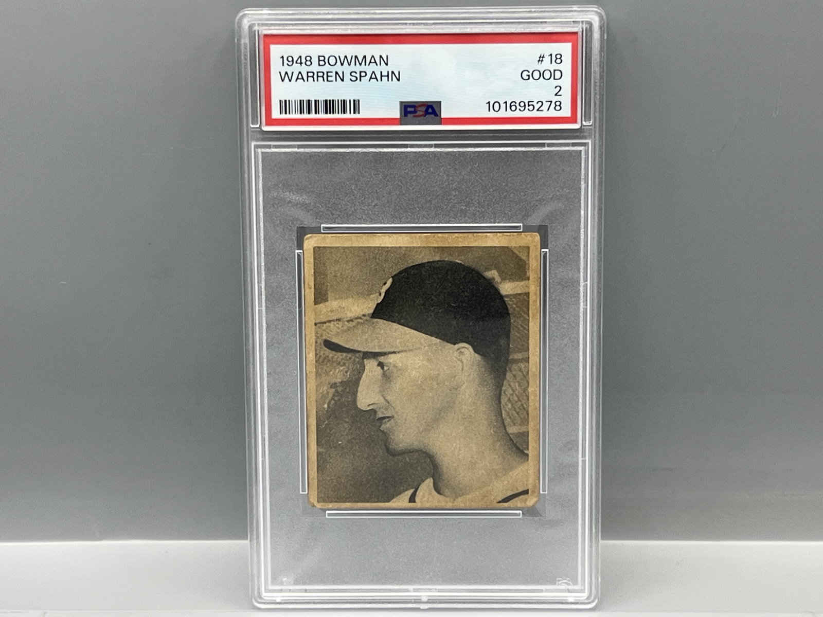 1948 Bowman Warren Spahn RC #18 PSA GD 2