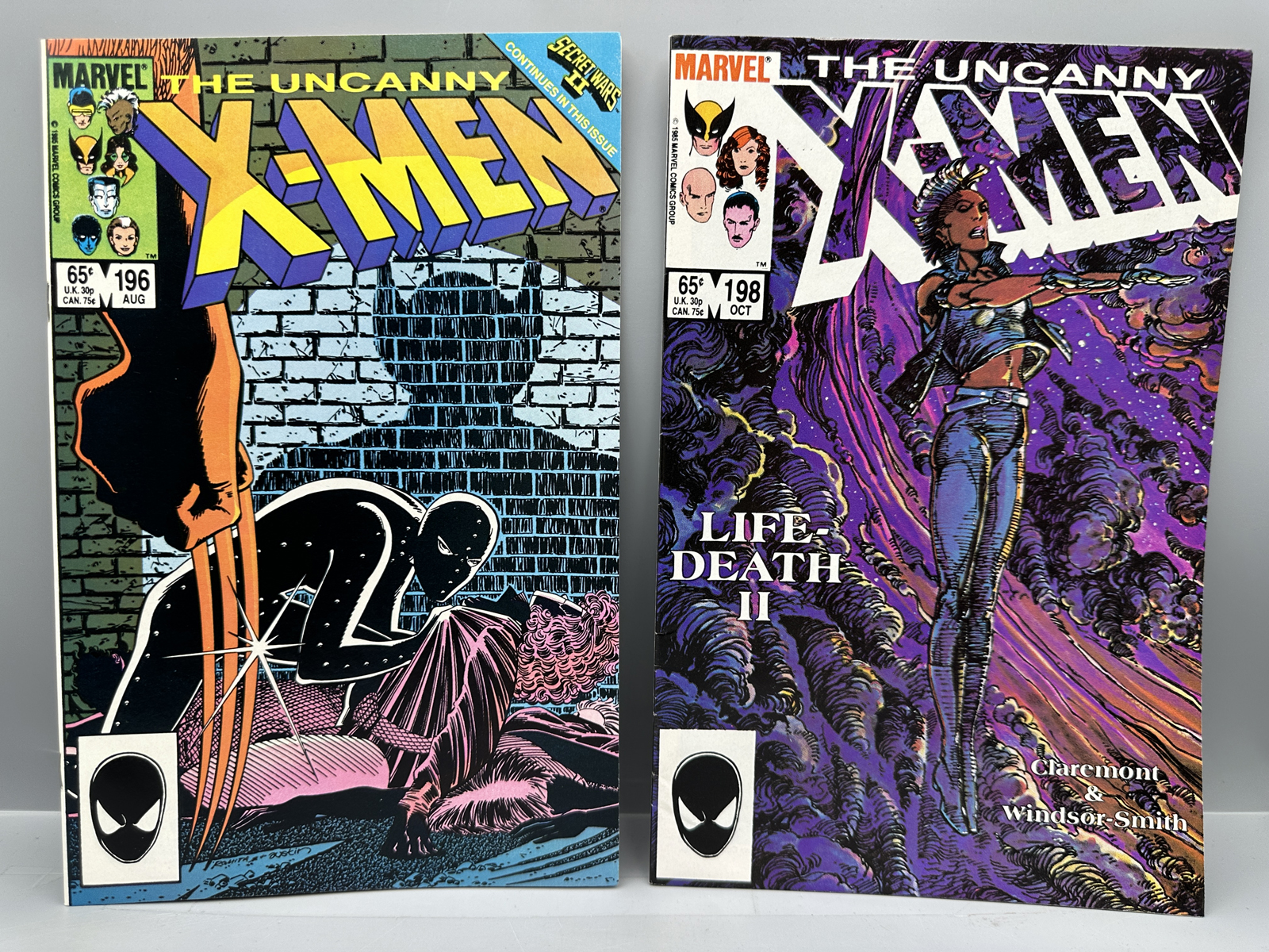 Marvel The Uncanny X-Men #196 and 198