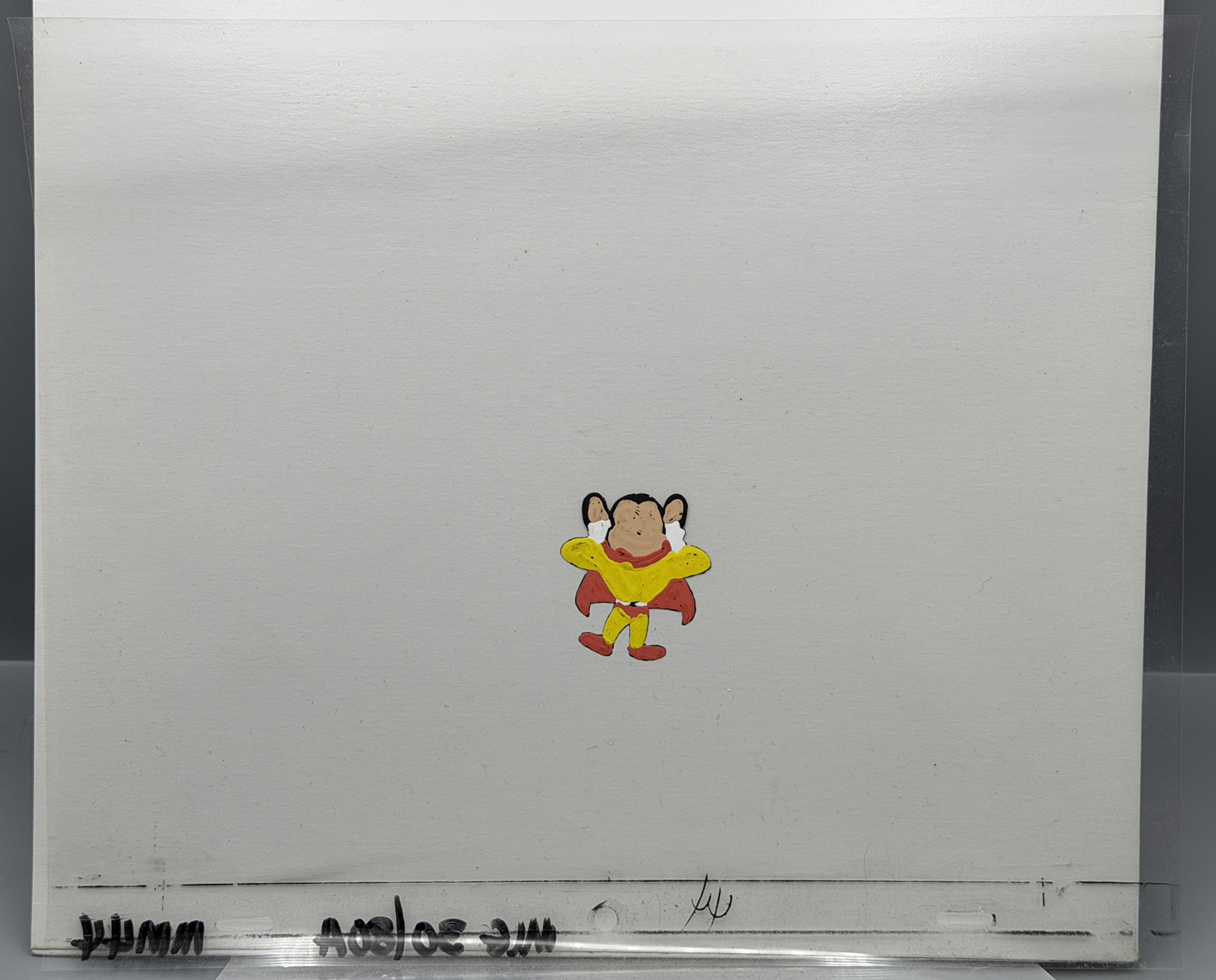 1979-80 Filmation Mighty Mouse & Oil Can Harry Original Hand-Painted Animation Cel Composite Setup - the background picture is a non-origina