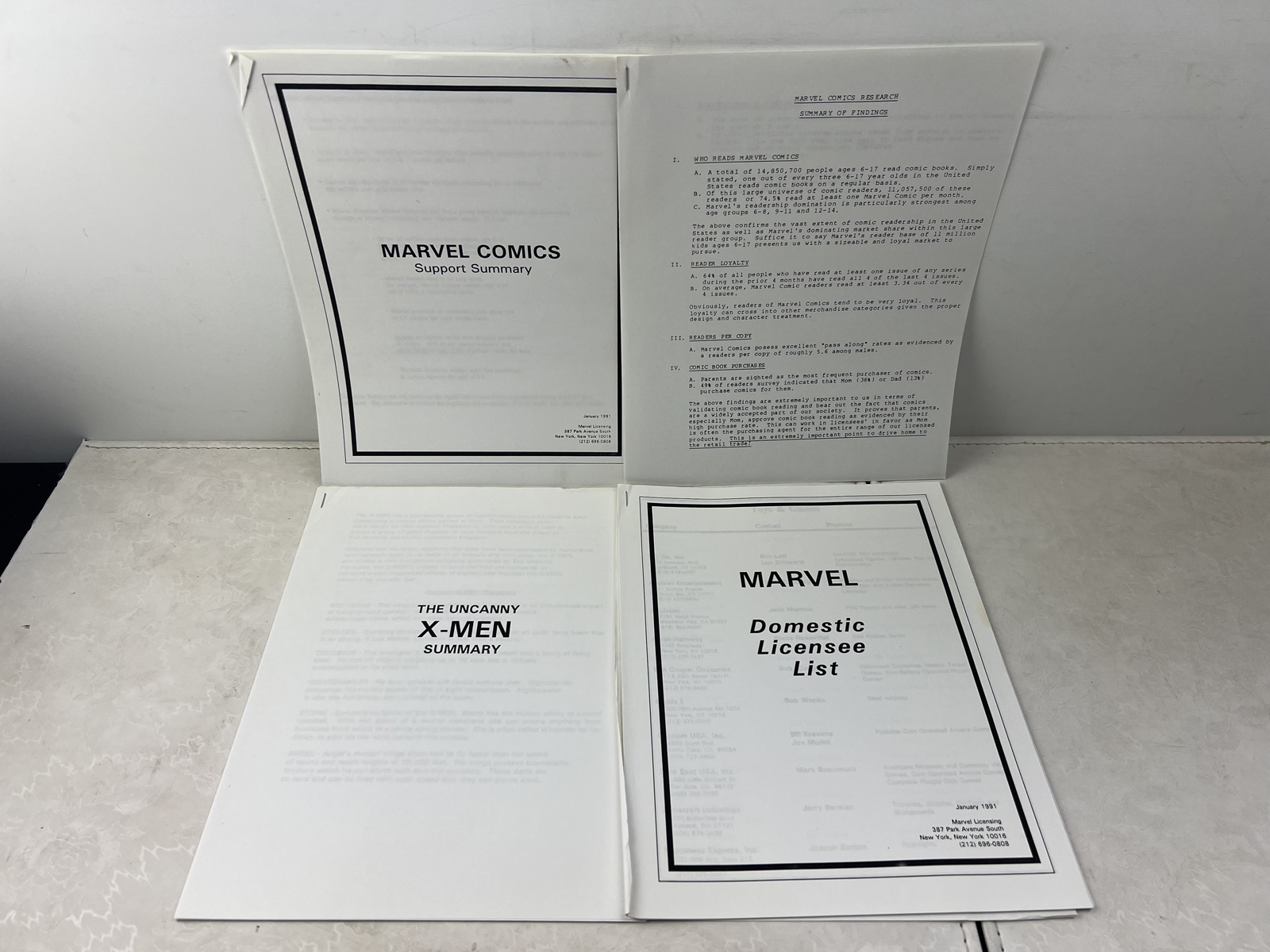 1991 Marvel Comics Promotional Licensing Press Kit with Bill Sienkiewicz Art
