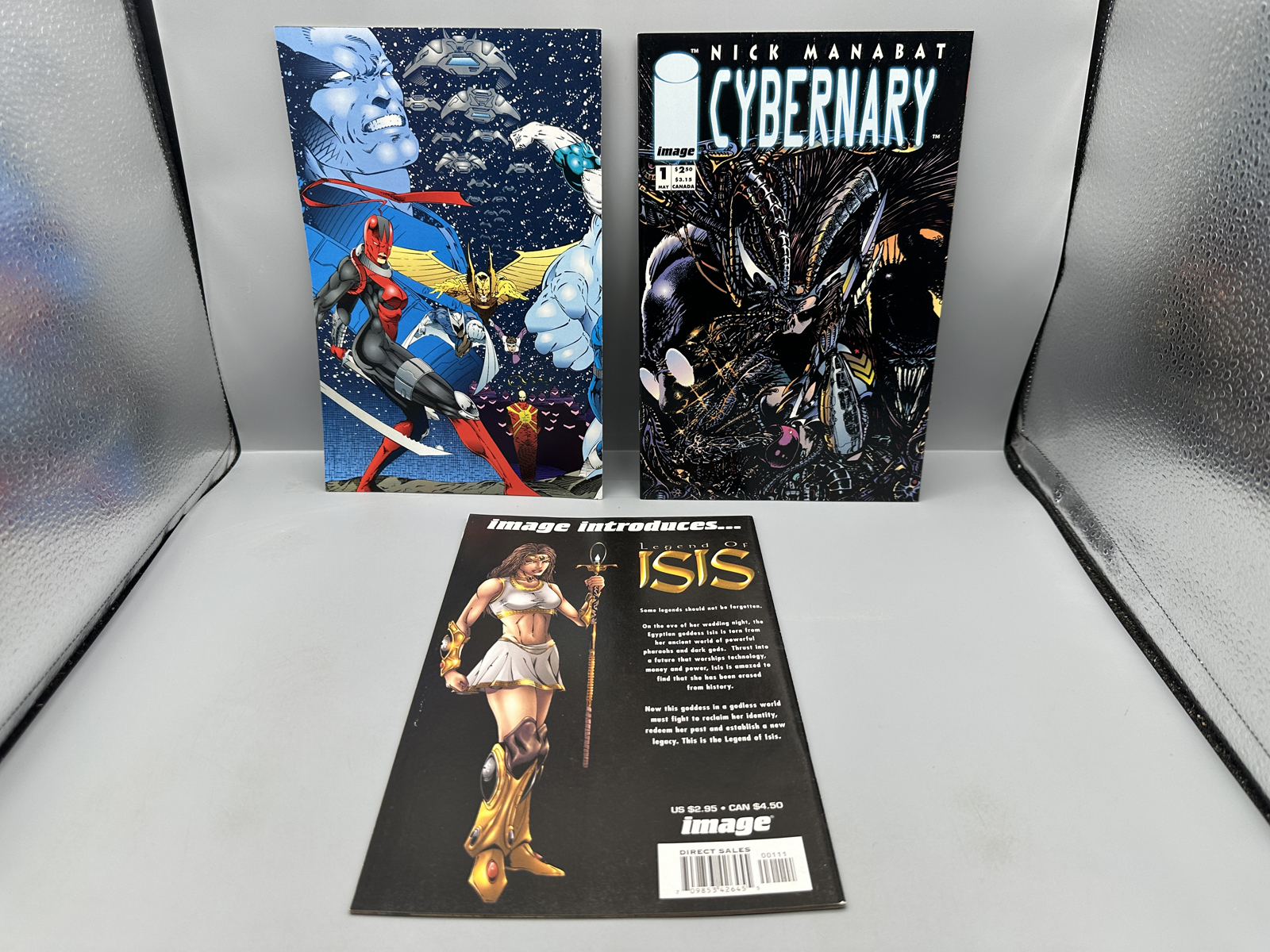 Image Comics Brigade #1, Deathblow/Cybernary #1, and Legend of Isis #1 lot of 3 (1993-2002) - Jim Lee and Rob Liefeld art