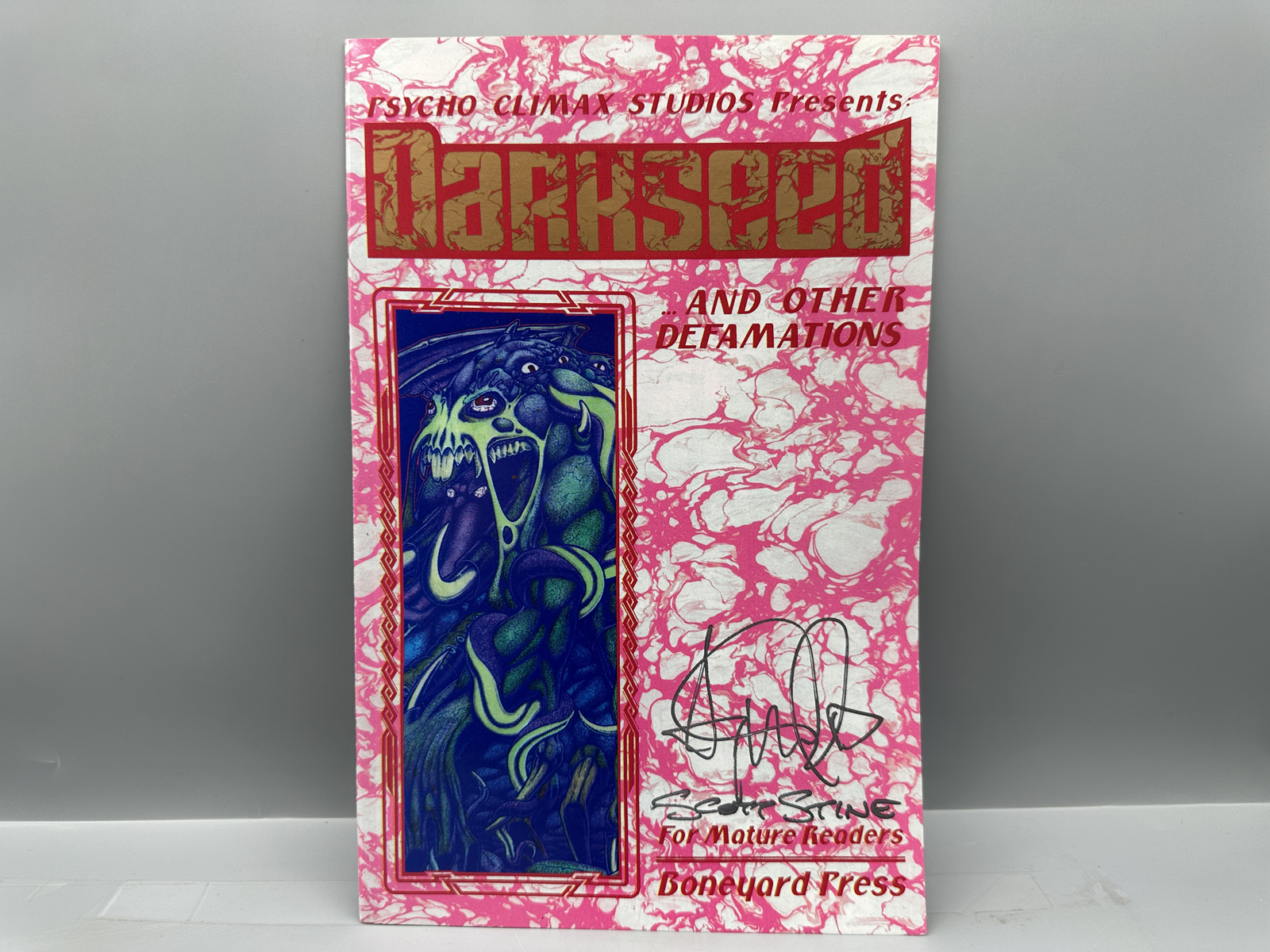 Boneyard Press Darkseed and Other Defamations #1 (1993) - hand-signed by artist Scott Stine - 2nd signature, possible writer Andrew Wahl