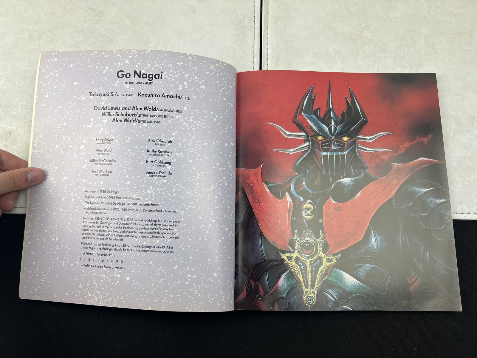 1988 First Publishing Mazinger Go Nagai - First Edition, First Printing.