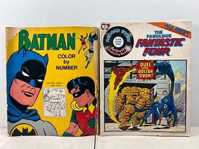 DC and Marvel Comics Activity Books, 1966 and 1980 - Batman, Fantastic Four