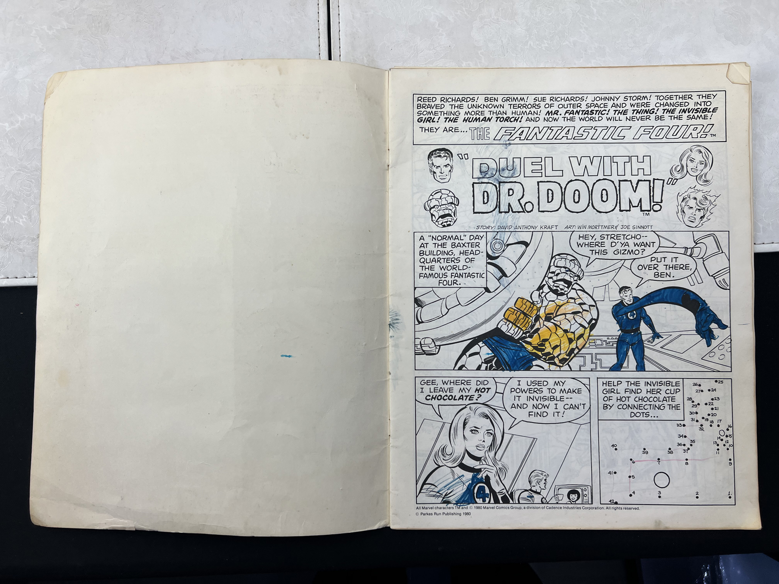 DC and Marvel Comics Activity Books, 1966 and 1980 - Batman, Fantastic Four