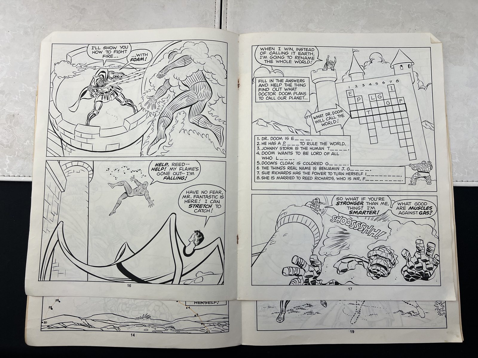 DC and Marvel Comics Activity Books, 1966 and 1980 - Batman, Fantastic Four