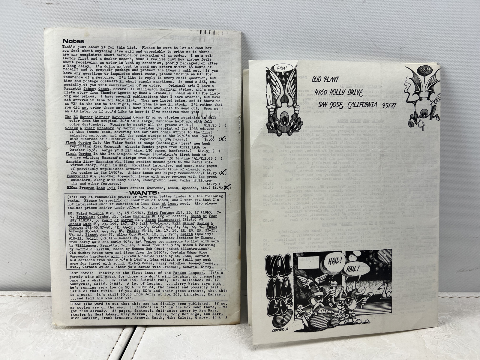 Underground Comix, Fanzines, and Other Goodies List #6 - Bud Plant, 1971