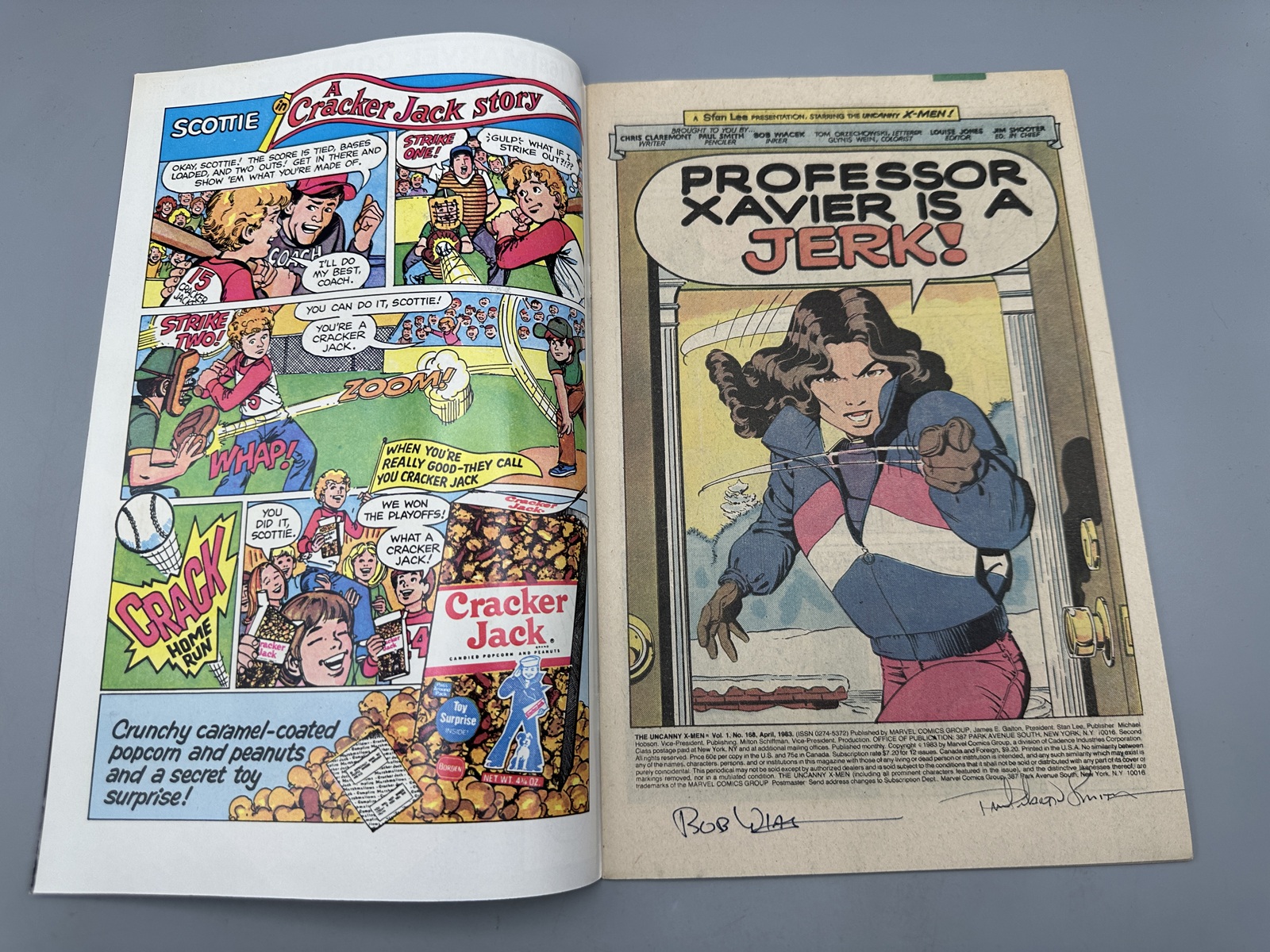 Marvel The Uncanny X-Men #168 April 1983 - Signed by Paul Smith and Bob Wiacek on splash page