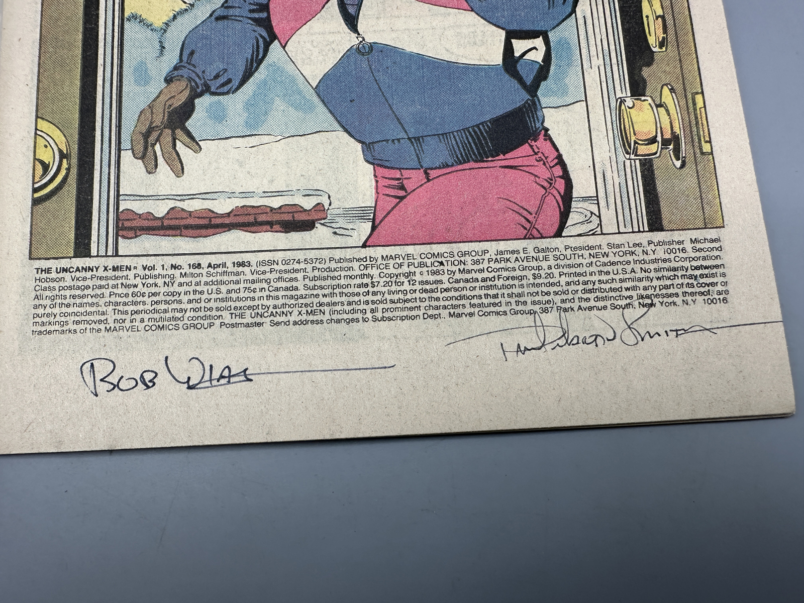 Marvel The Uncanny X-Men #168 April 1983 - Signed by Paul Smith and Bob Wiacek on splash page