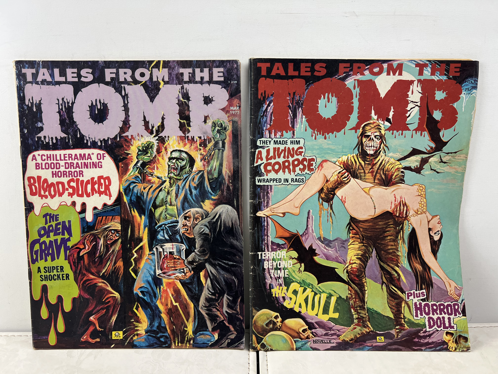 1973-74 Eerie Publications Tales from the Tomb Horror Comic Magazines - Vol 5 #2, Vol 6 #5