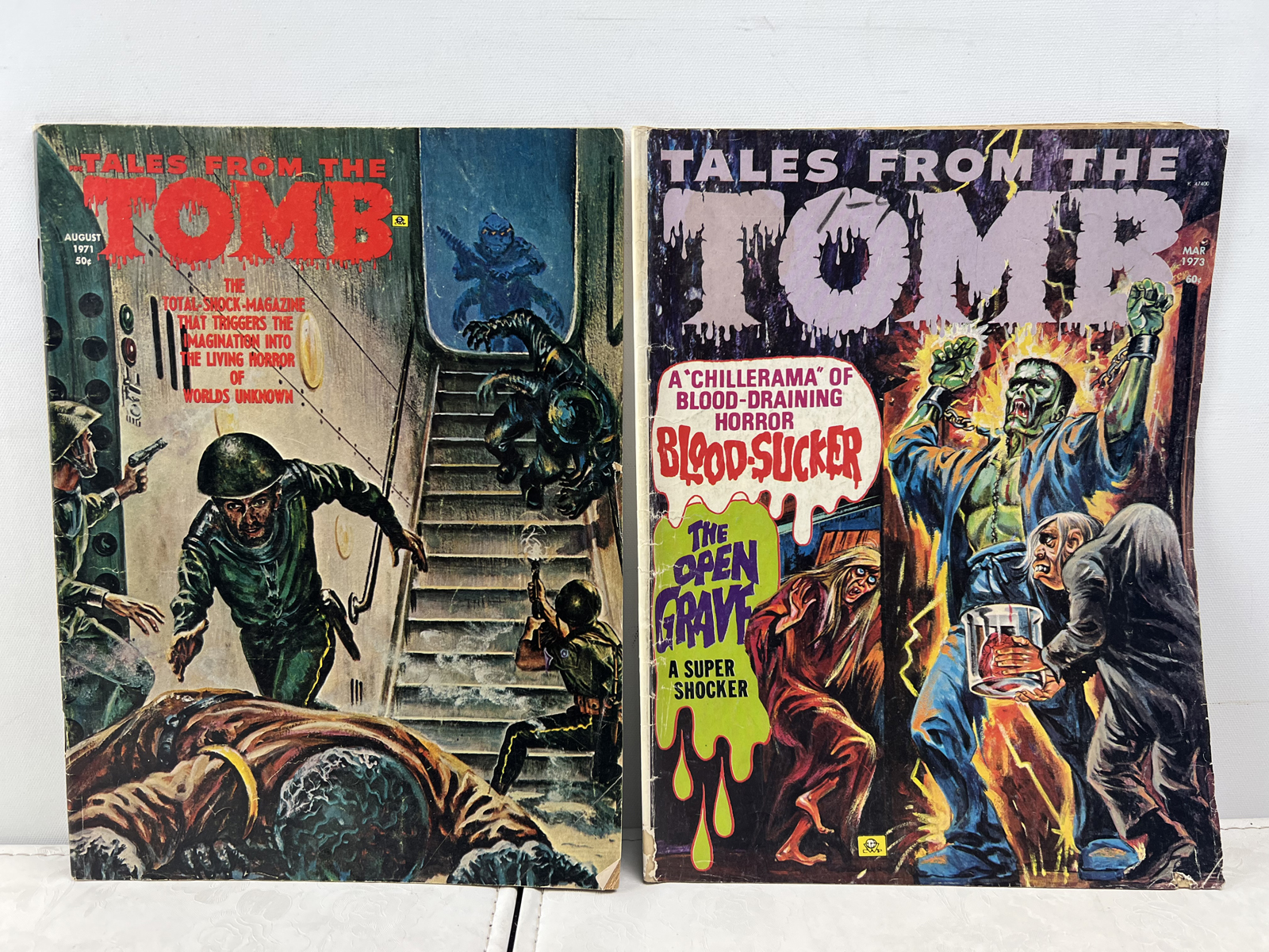 1971, 1973 Eeerie Publications Tales from the Tomb Horror Comic Magazines - Vol 3 #4, Vol 5 #2