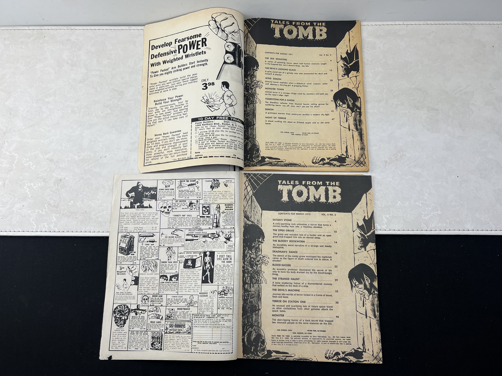 1971, 1973 Eeerie Publications Tales from the Tomb Horror Comic Magazines - Vol 3 #4, Vol 5 #2