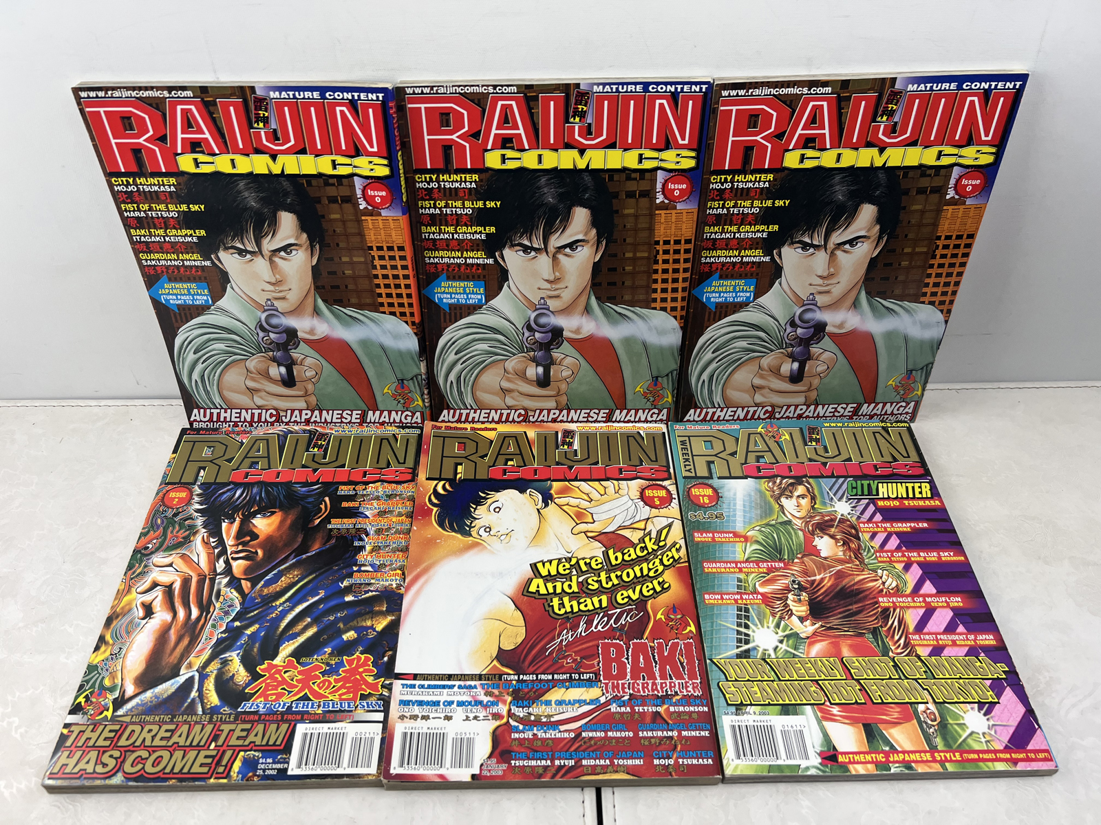 Raijin Comics Manga Anthology Magazines Lot of 8