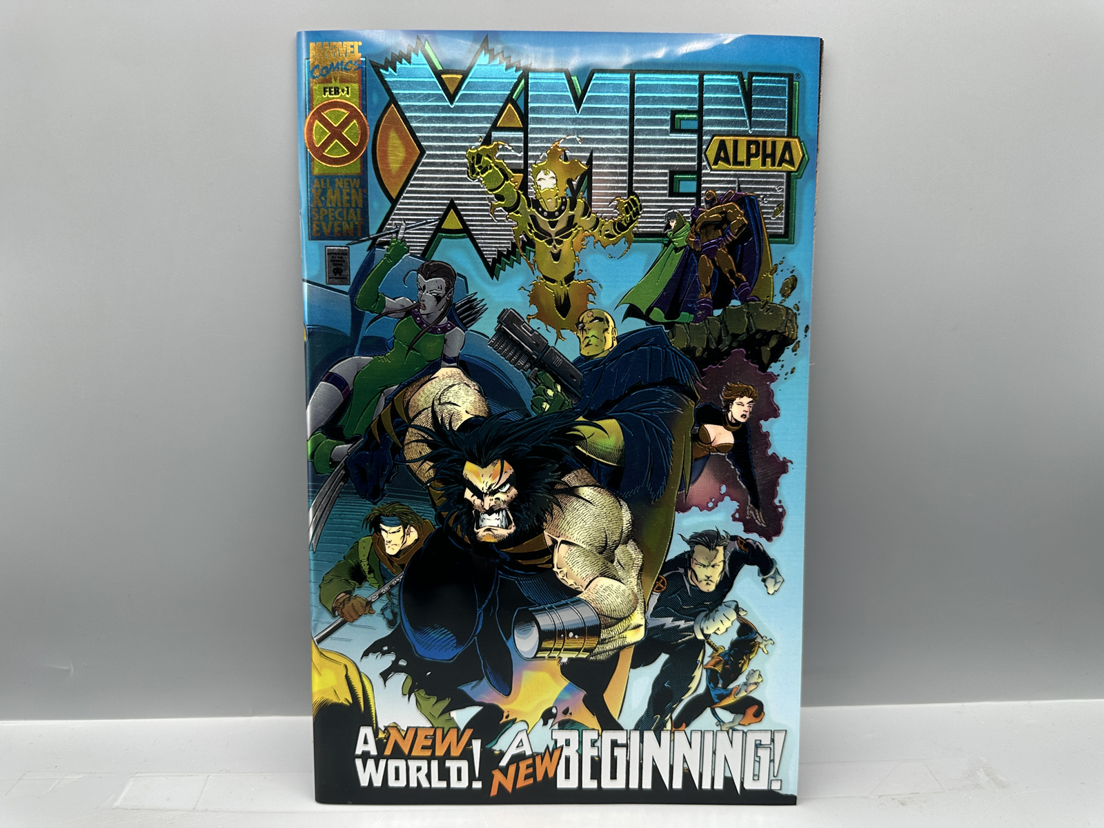 Marvel X-Men: Alpha #1 (1995) Chromium Wrap-Around Foil Cover