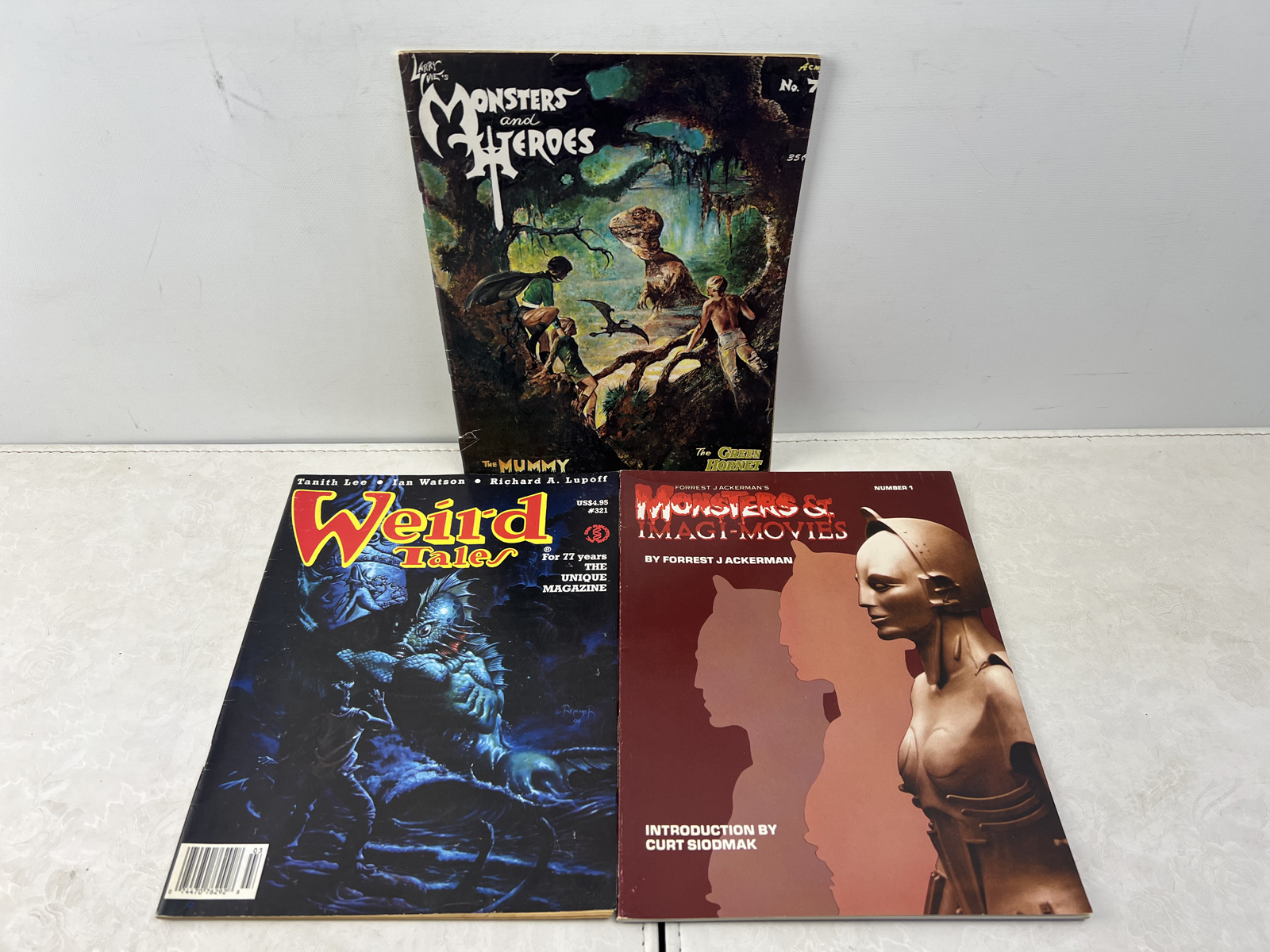 Horror Magazines Lot of 3 - 1967 Monsters and Heroes #7, 2000 Weird Tales #321, and 1985 Monsters & Imagi-Movies #1