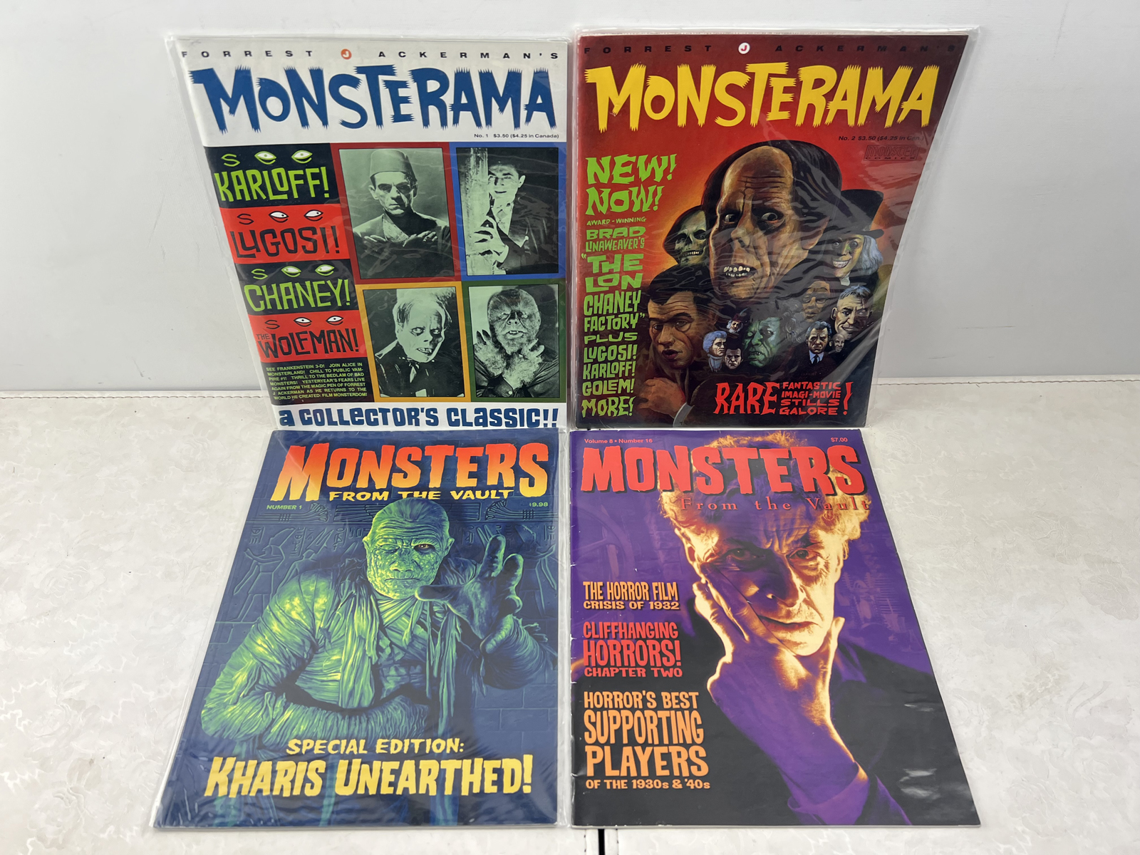Horror/Monster Cinema Magazines Lot of 4 including Forrest J Ackerman's Monsterama