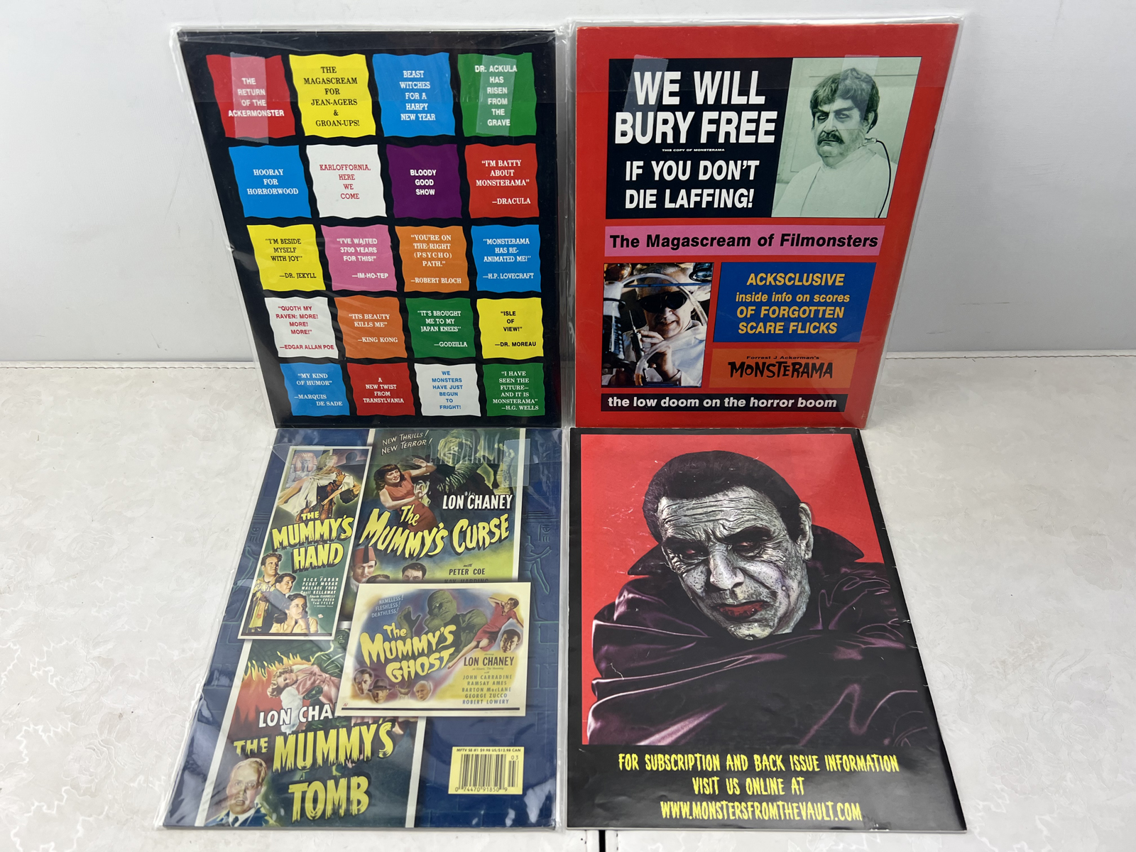 Horror/Monster Cinema Magazines Lot of 4 including Forrest J Ackerman's Monsterama