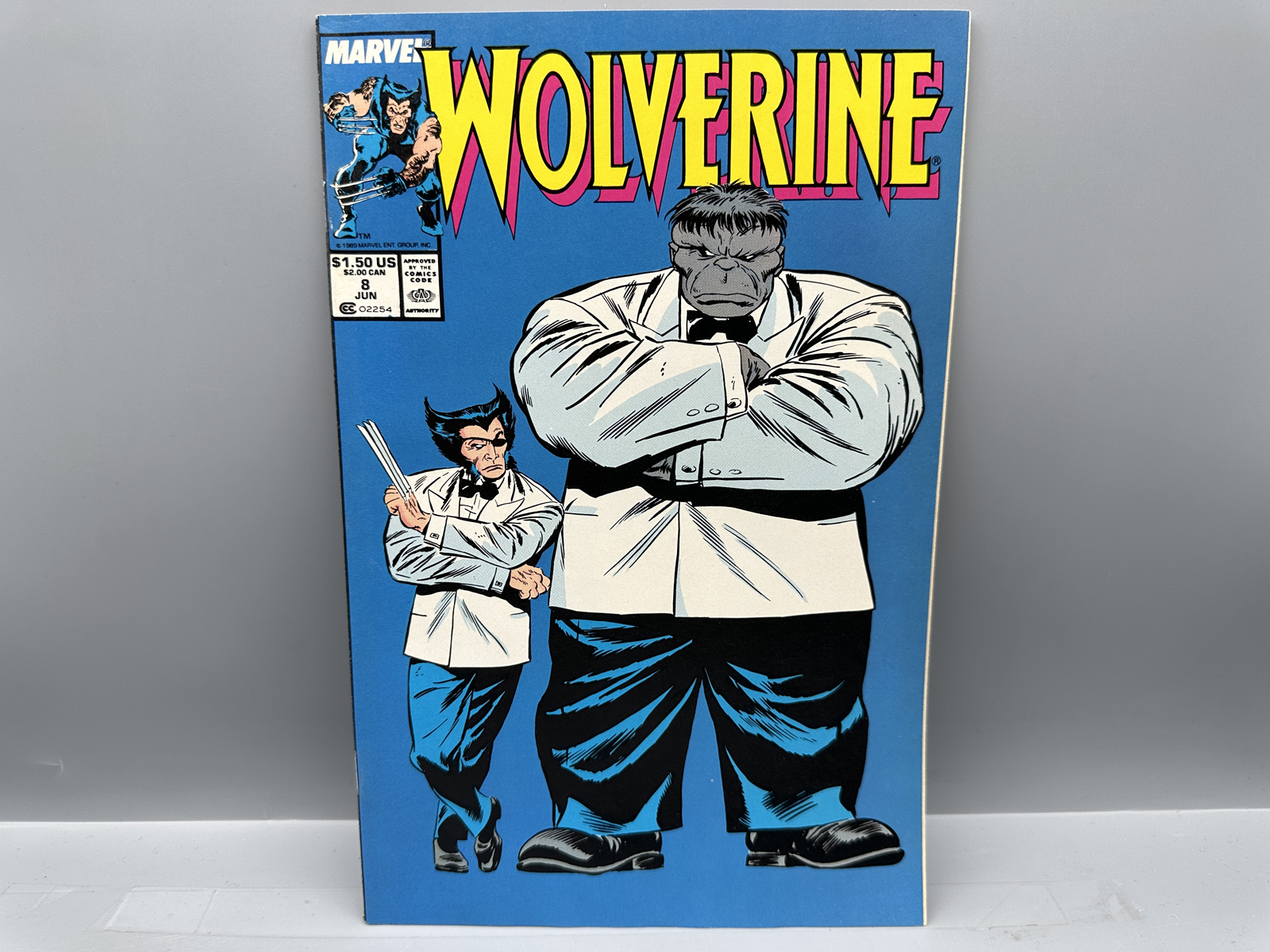 Marvel Wolverine #8 June 1989 - Classic Patch/Grey Hulk Cover
