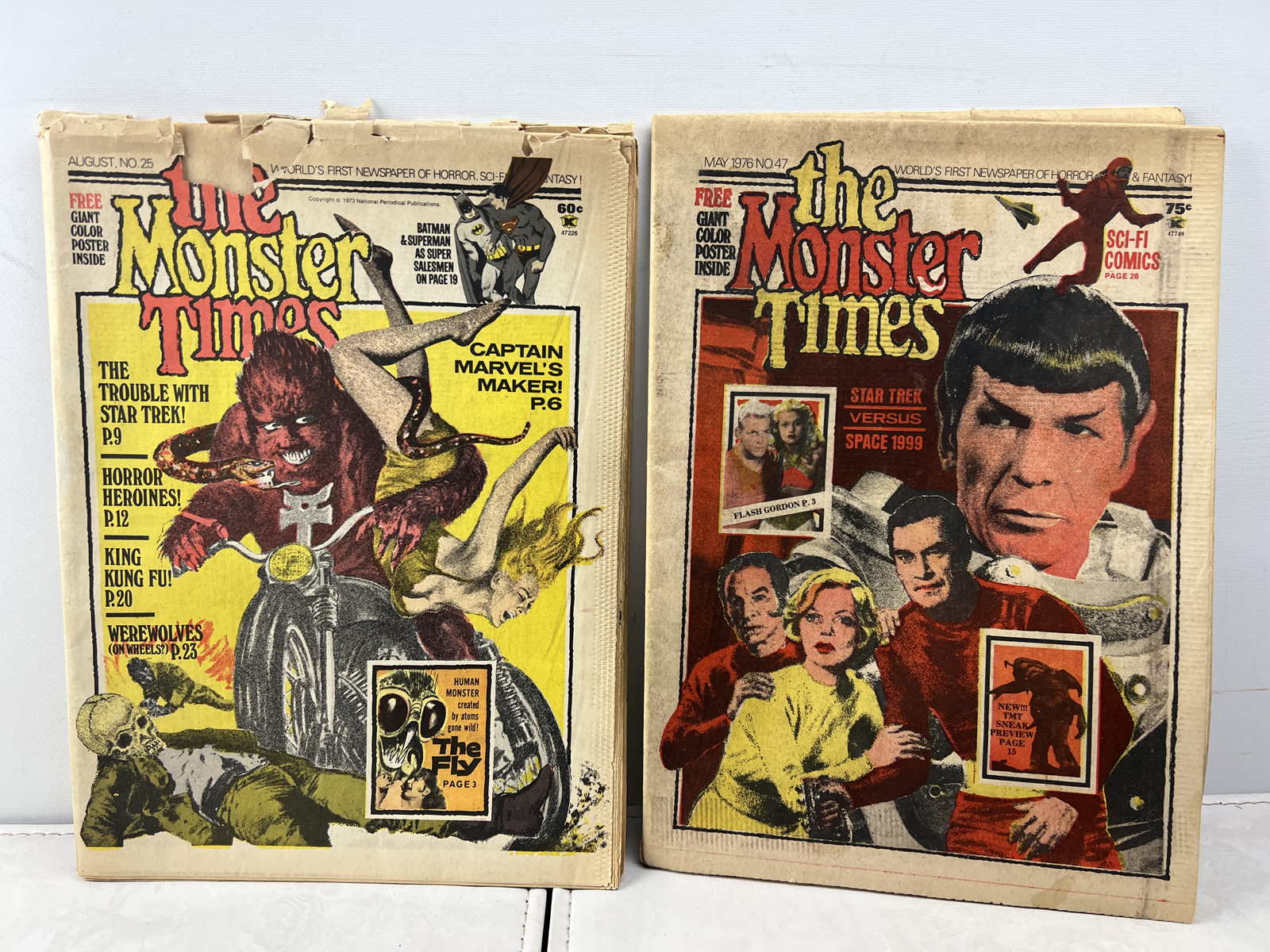 1973, 1976 The Monster Times Magazine #25 and 47