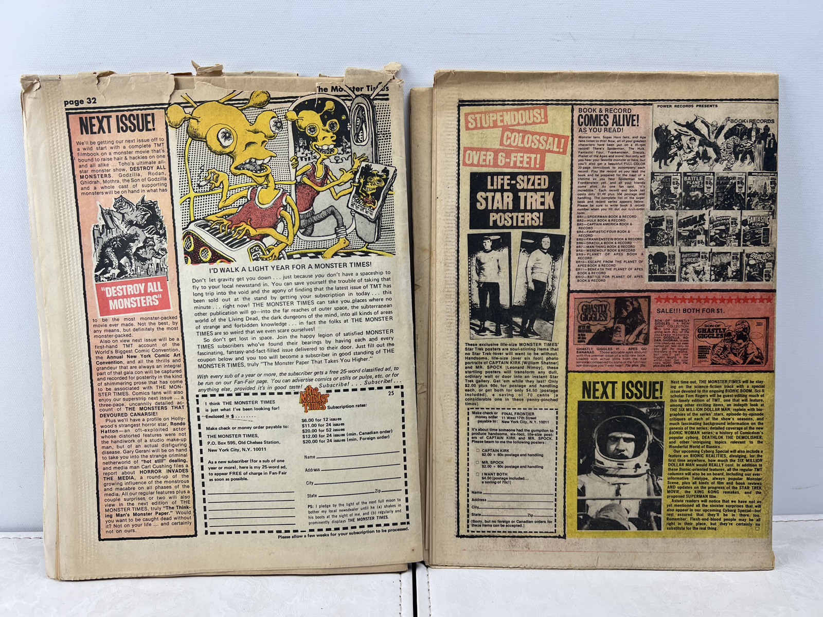 1973, 1976 The Monster Times Magazine #25 and 47