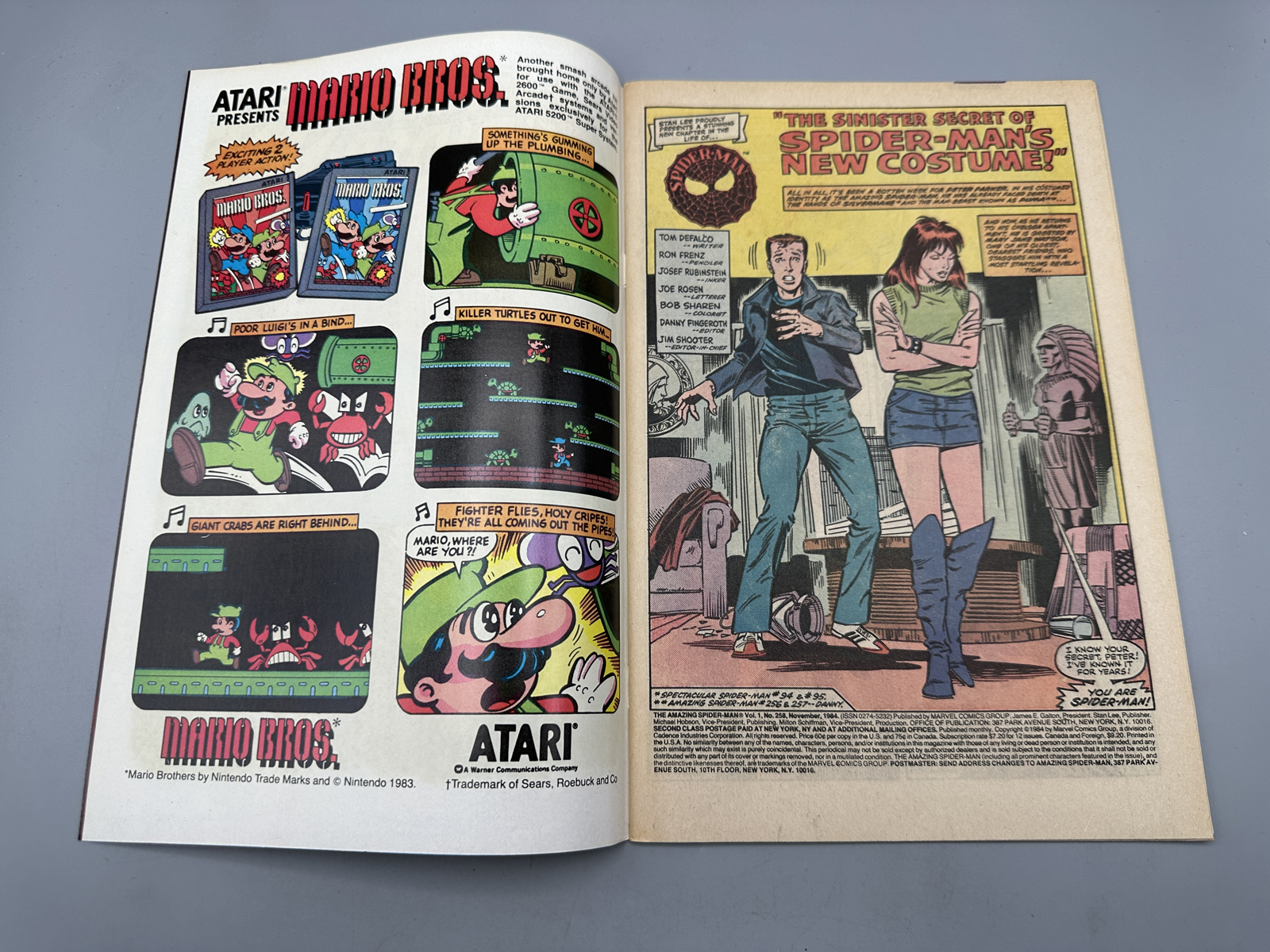 Marvel The Amazing Spider-Man #258 November 1984 Direct Edition - Black costume revealed to be alien symbiote