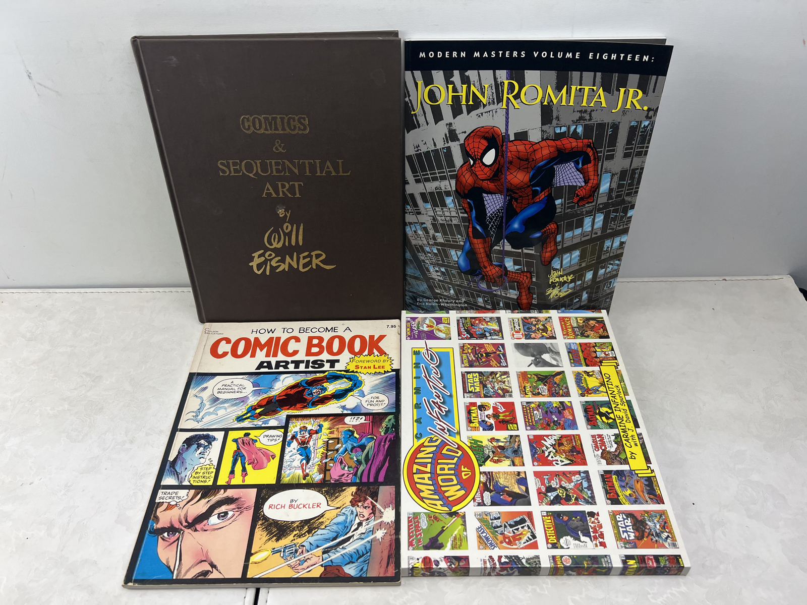 Comic Book Art and History Lot of 4 Misc Books - Romita Jr, Infantino, Eisner