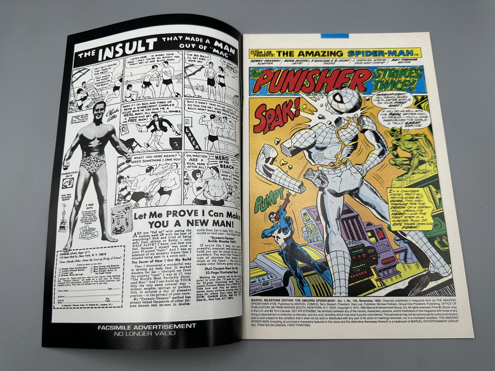 Marvel Milestone Edition The Amazing Spider-Man #129 Silver Border Reprint of 1st app of The Punisher