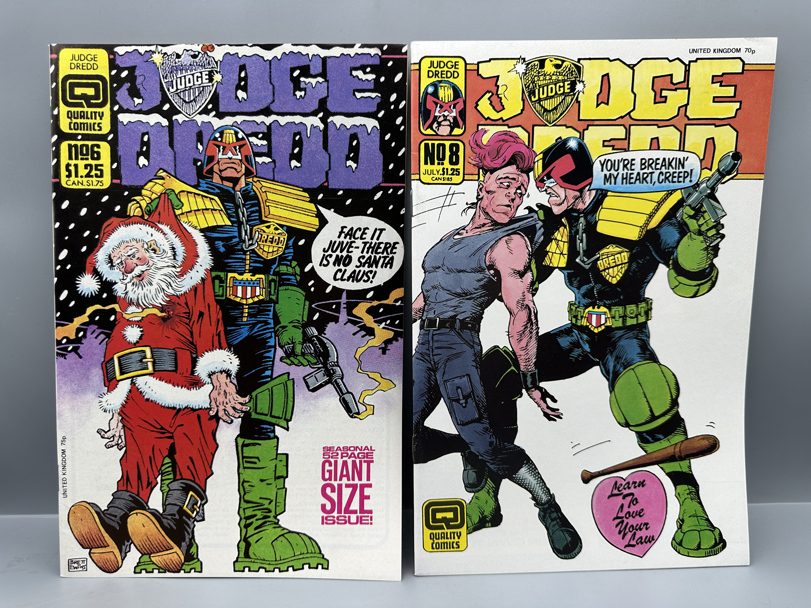 1987 Quality Comics Judge Dredd #6 and 8