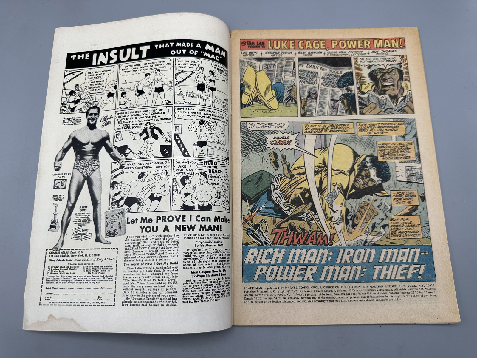 Marvel Luke Cage Power Man #17 February 1974 - 1st issue with Power Man title