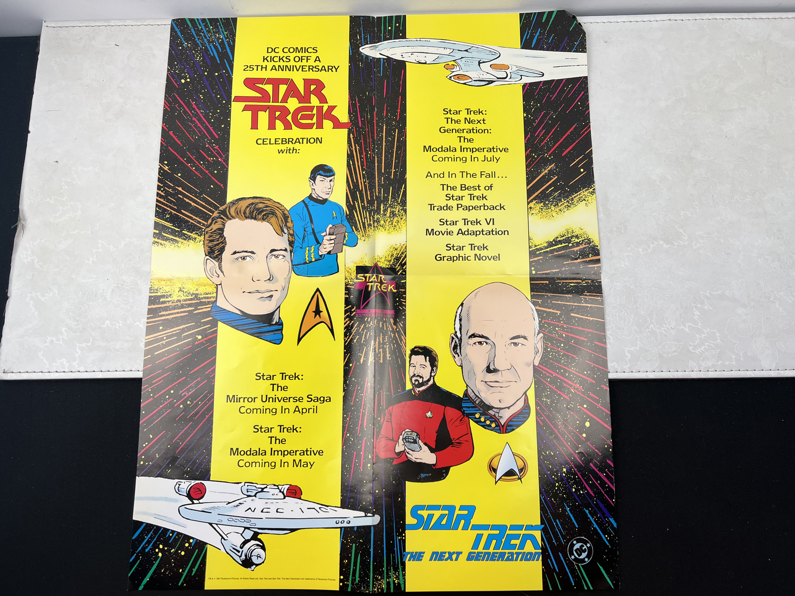 Star Trek Spaceflight Chronology (1980) and 25th Anniversary DC Comics Poster (1991).