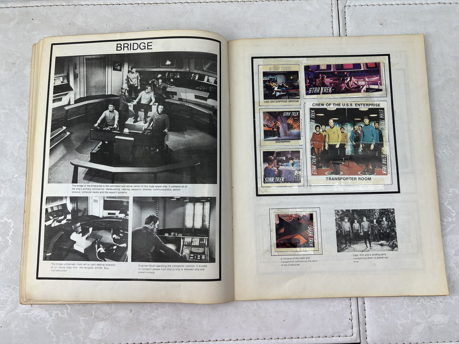 1977 Celebrity Stamps Official Star Trek Stamp Album: Collection One - Stamps applied to pages