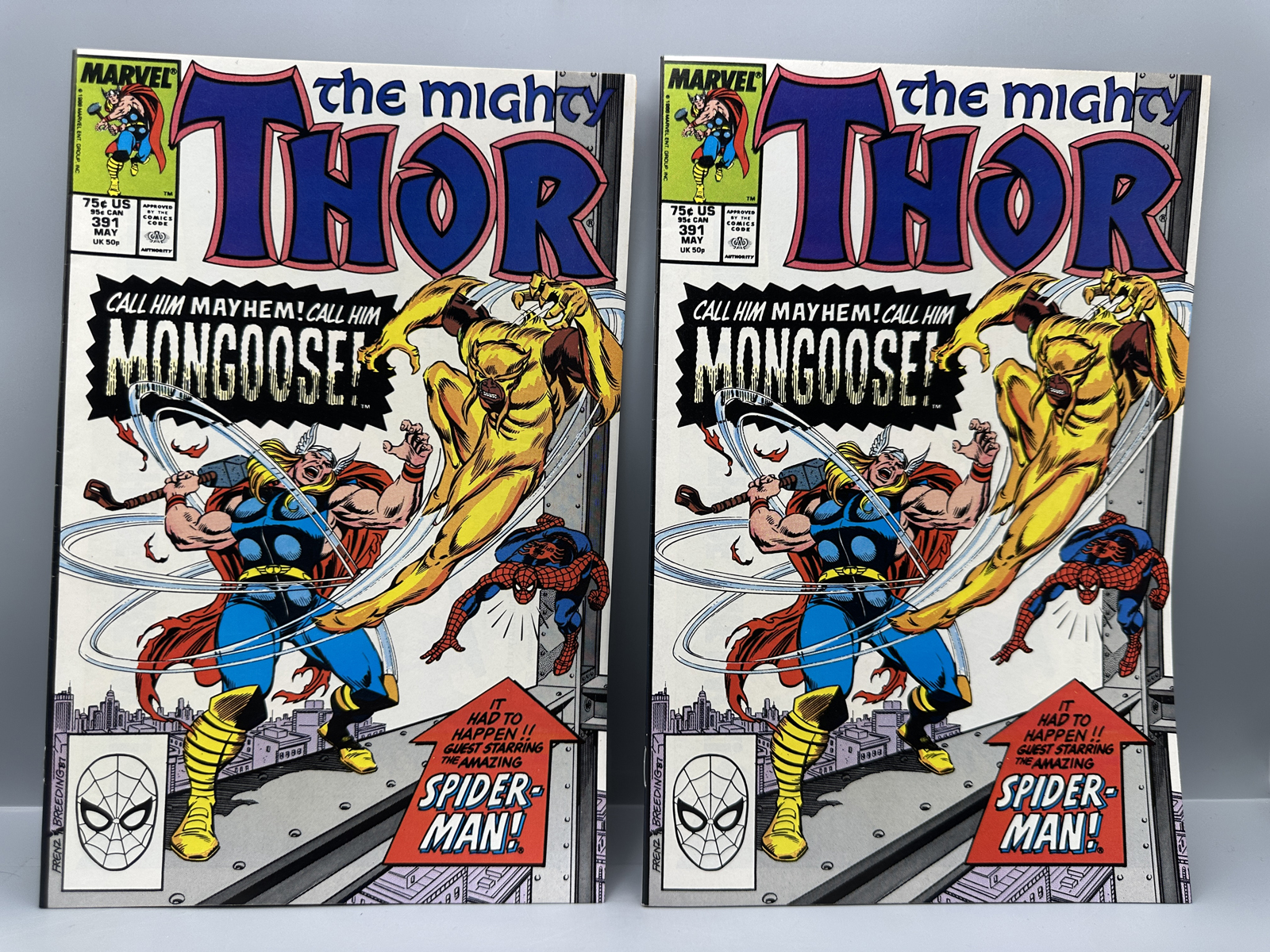 1988 Marvel Comics The Mighty Thor #391 Lot of 2