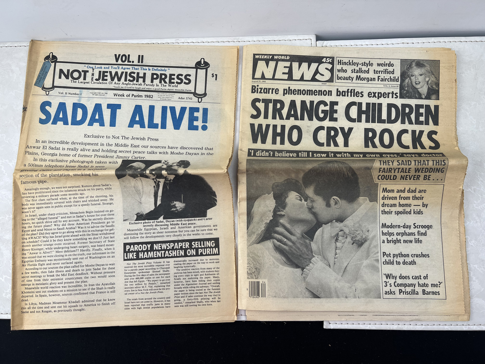 1982 Tabloid Newspapers: Not The Jewish Press Parody and Weekly World News