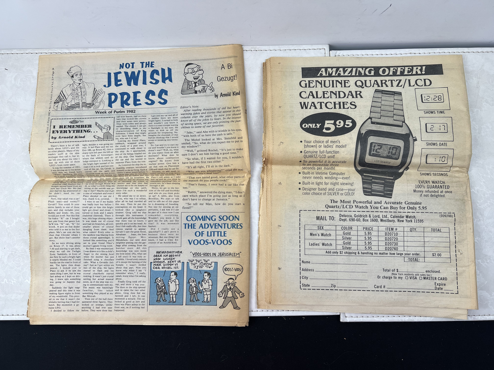1982 Tabloid Newspapers: Not The Jewish Press Parody and Weekly World News