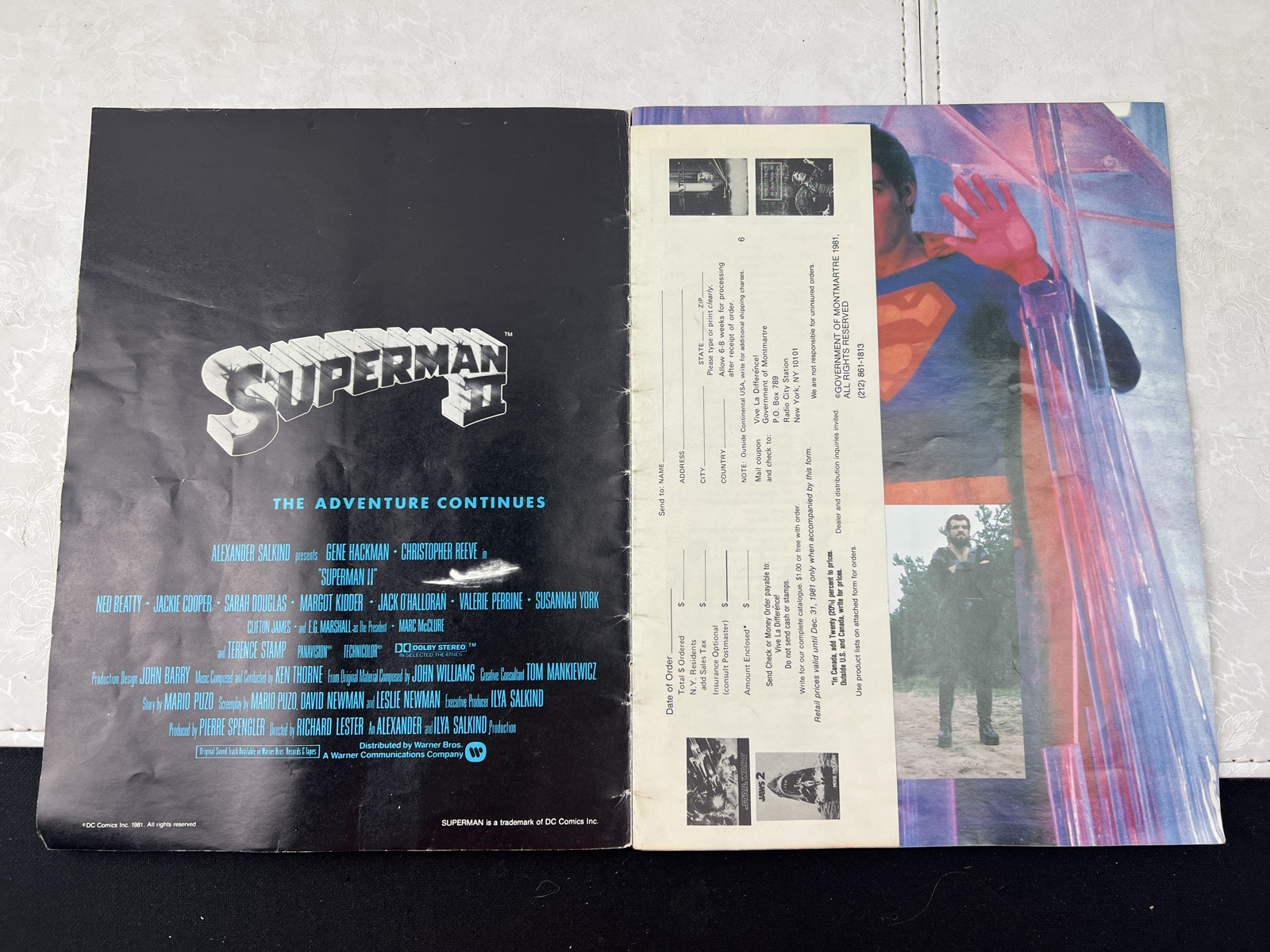 1981 DC Comics Superman II: Movie Special 81-1 Souvenir Program - Warner Bros