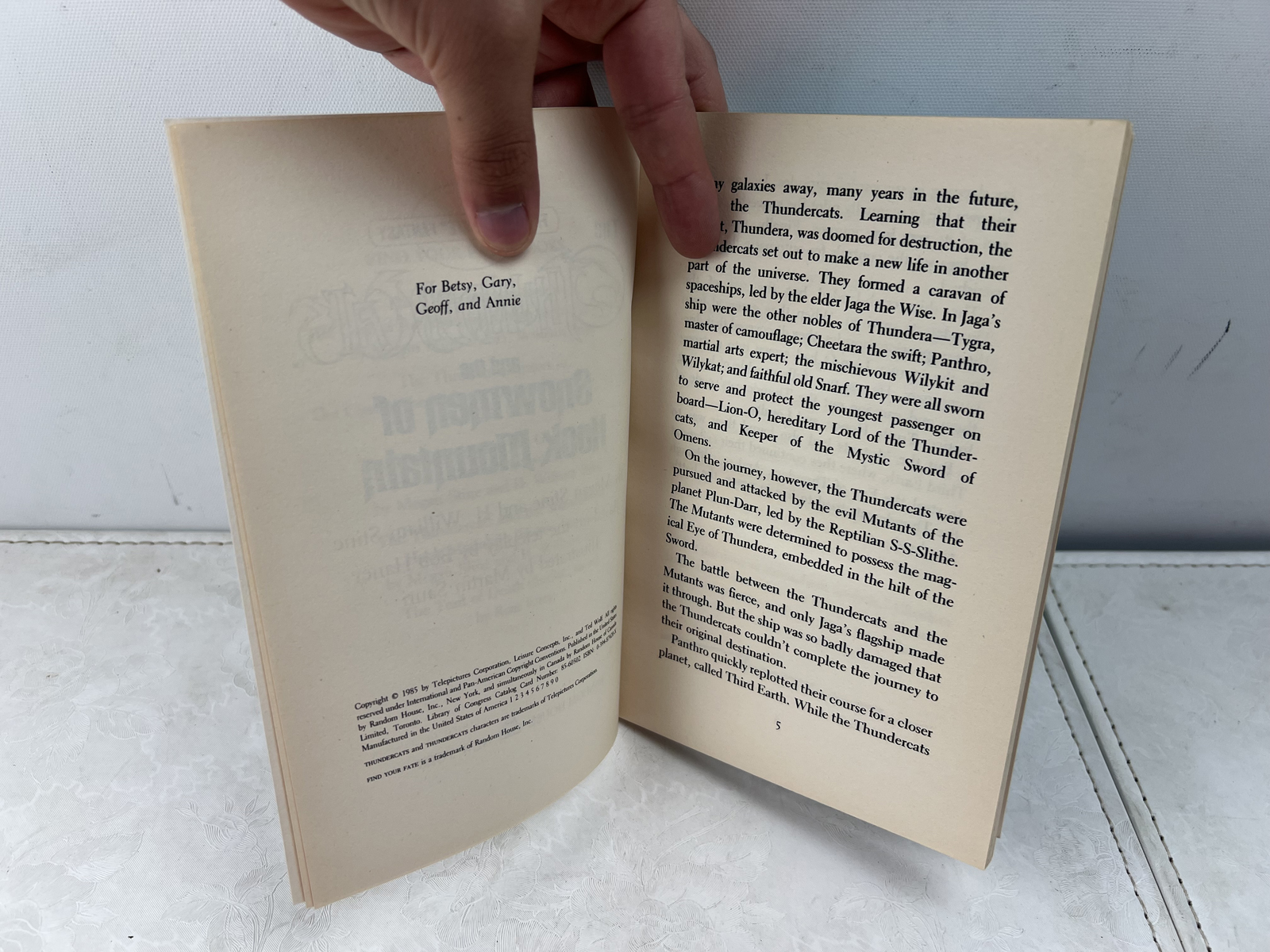 1985 Random House Thundercats and the Snowmen of Hook Mountain Find Your Fate Fantasy, First Printing