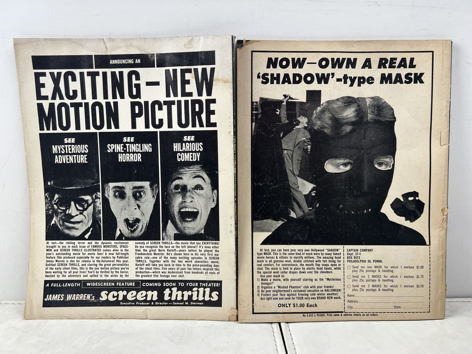 1963-64 Central Publications Screen Thrills Illustrated #4 and 7 - Captain America, Batman