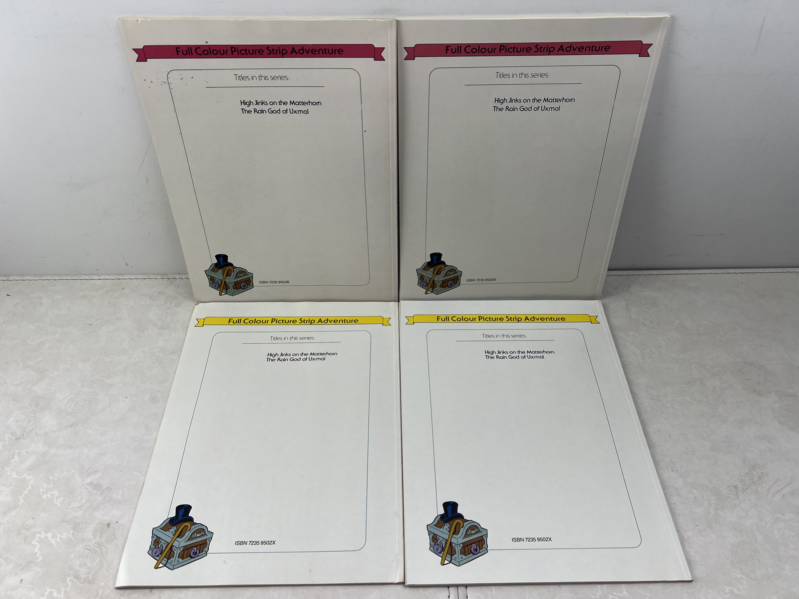 1985 London Editions Limited Walt Disney Full Colour Picture Strip Adventure Lot of 4 - High Jinks on the Matterhorn and The Rain God of Uxm