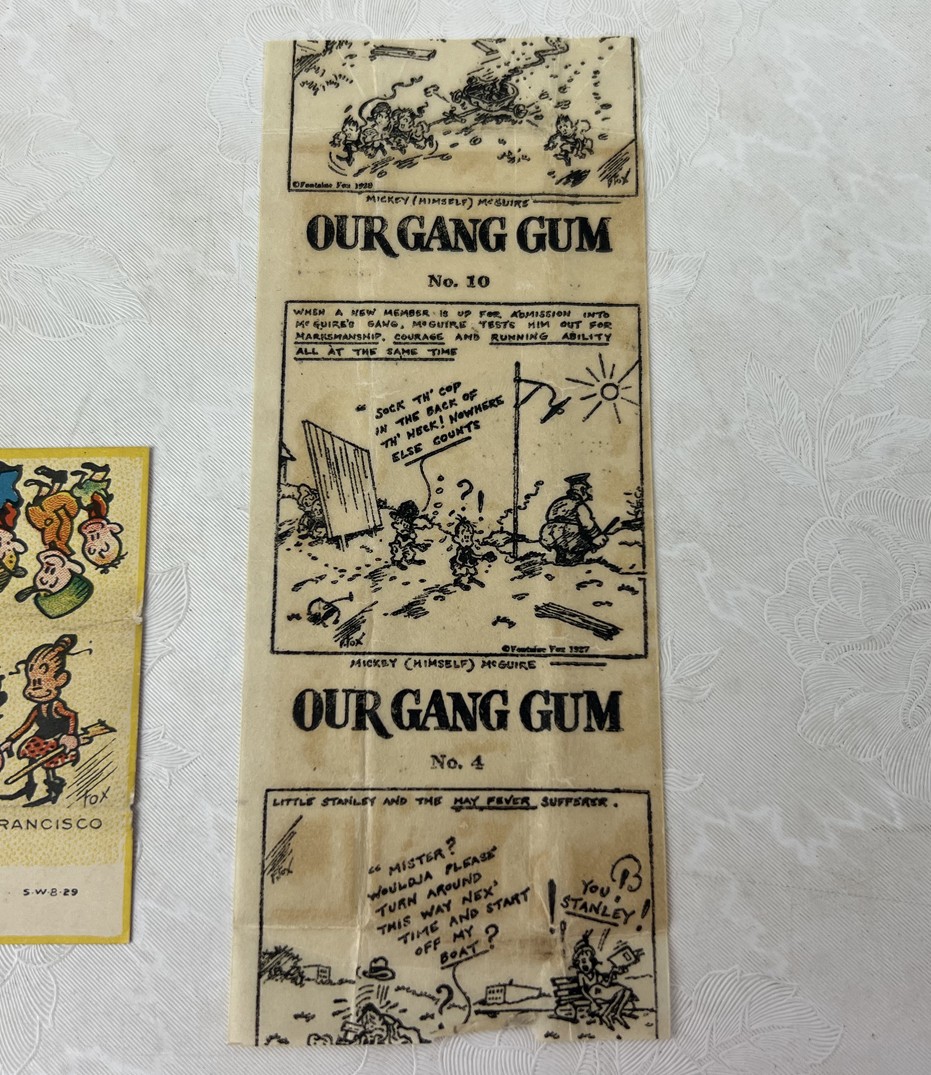 1930s American Chicle Our Gang Orange Gum with Wrapper and Comic Inner Wrapper Insert - Scarce